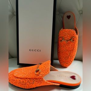 GUCCI Lace Princeton Mules